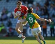 14 May 2016; Declan Byrne of Louth in action against Seán Gannon of Carlow during the Leinster GAA Football Senior Championship, Round 1, Louth v Carlow in O'Moore Park, Portlaoise, Co. Laois. Photo by Piaras O Midheach/Sportsfile
