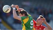 14 May 2016; Sean Gannon of Carlow in action against James Stewart of Louth during the Leinster GAA Football Senior Championship, Round 1, Louth v Carlow in O'Moore Park, Portlaoise, Co. Laois. Photo by Matt Browne/Sportsfile