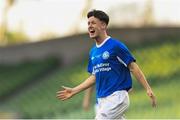 14 May 2016; Crumlin United's Dean Hurley celebrates after scoring his side's fourth goal of the game. FAI Intermediate Cup Final, Crumlin United v Letterkenny Rovers. Aviva Stadium, Dublin. Picture credit: Ramsey Cardy / SPORTSFILE