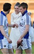 14 May 2016; Mark Timmons of Laois with his 9 year old daughter Kathlyn, who made her holy communion today, and Laois team-mate Matthew Campion after the match against Wicklow, Leinster GAA Football Senior Championship, Round 1, Laois v Wicklow in O'Moore Park, Portlaoise, Co. Laois. Photo by Matt Browne/Sportsfile