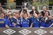 14 May 2016; Crumlin United captain James Lee lifts the cup following his side's victory. FAI Intermediate Cup Final, Crumlin United v Letterkenny Rovers. Aviva Stadium, Dublin. Picture credit: Ramsey Cardy / SPORTSFILE