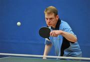 11 June 2010; Robert Deegan, from Ballinteer, Dublin, in action during the Table Tennis event during the second day of the 2010 Special Olympics Ireland Games. Tailteann Centre, Mary Immaculate Centre, Limerick. Picture credit: Stephen McCarthy / SPORTSFILE