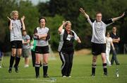 2 June 2010; Ulster Region players, from left, Mary Strain, from Letterkenny, Donegal, Corina Bond McCauley, from Letterkenny, Donegal, coach Sandra Friel, from Stanbane, Tyrone, and Siobhan Dunne, from Strabane, Tyrone, react during their penalty shoot-out defeat to Connacht Region in the women's 5-a-side Division 2 final during the third day of the 2010 Special Olympics Ireland Games. University of Limerick, Limerick. Picture credit: Stephen McCarthy / SPORTSFILE