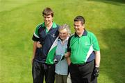 12 June 2010; Paul Charlton, from Kiltimagh, Mayo, Connacht Region, with his mother Sarah Ann and Caddy and nephew David, from Pallaskenry, Limerick, after competing in the 18 Hole Golf competition during the third day of the 2010 Special Olympics Ireland Games. Limerick Golf Club, Limerick. Picture credit: Stephen McCarthy / SPORTSFILE