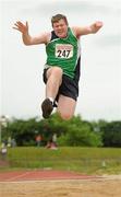 12 June 2010; Mark Walsh, from Claremorris, Mayo, Connacht Region, takes part in the Long Jump competition during the third day of the 2010 Special Olympics Ireland Games. University of Limerick, Limerick. Picture credit: Stephen McCarthy / SPORTSFILE