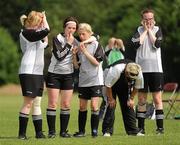 12 June 2010; Ulster Region players, from left, Gemma Friel, from Strabane, Tyrone, Corina Bond McCauley, from Letterkenny, Donegal, Mary Strain, from Letterkenny, Donegal, coach Sandra Friel, from Stanbane, Tyrone, and Siobhan Dunne, from Strabane, Tyrone, react during their penalty shoot-out defeat to Connacht Region in the women's 5-a-side Division 2 final during the third day of the 2010 Special Olympics Ireland Games. University of Limerick, Limerick. Picture credit: Stephen McCarthy / SPORTSFILE