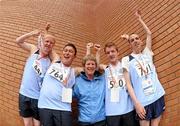 13 June 2010; Members of the Eastern Region relay team, from left, Dan Haddock, from North King Street, Dublin, Aaron Zuikouski, from Cabra, Dublin, coach Maura Grace, from Drumcondra, Dublin, Darragh Losty, Cabra, Dublin and Dermot Ryan, Clonsilla, Dublin, celebrate after collecting their bronze medal during the final day of the 2010 Special Olympics Ireland Games. University of Limerick, Limerick. Picture credit: Stephen McCarthy / SPORTSFILE