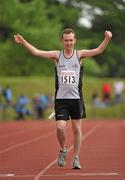 13 June 2010; Ryan Egan, from North Down, Ulster Region, celebrates winning the 1500 sprint race during the final day of the 2010 Special Olympics Ireland Games. University of Limerick, Limerick. Picture credit: Stephen McCarthy / SPORTSFILE