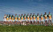 15 May 2016; The Offaly team stand for the National Anthem before the Leinster GAA Football Senior Championship, Round 1, Offaly v Longford in O'Connor Park, Tullamore, Co. Offaly.  Photo by Piaras O Midheach/Sportsfile