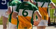 15 May 2016; A detailed view of an Offaly jersey during the Leinster GAA Football Senior Championship, Round 1, Offaly v Longford in O'Connor Park, Tullamore, Co. Offaly.  Photo by Piaras O Midheach/Sportsfile