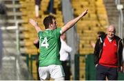 15 May 2016; Sean Quigley of Fermanagh celebrates after scoring a goal for his side in the closing minutes of the Ulster GAA Football Senior Championship Preliminary Round, Fermanagh v Antrim in Brewster Park, Enniskillen. Photo by Oliver McVeigh/Sportsfile