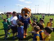 8 May 2016; Leo the Lion meets supporters. Bank of Ireland Provincial Towns Cup, Final, Enniscorthy RFC v Wicklow RFC. Ashbourne RFC, Ashbourne, Co. Meath. Photo by Stephen McCarthy/Sportsfile