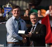 8 May 2016; Bank of Ireland Provincial Towns Cup Top Points Scorer Eoin Walsh, Gorey is presented with his award by Colin Kingston, Regional branch manager Bank of Ireland. Bank of Ireland Provincial Towns Cup, Final, Enniscorthy RFC v Wicklow RFC. Ashbourne RFC, Ashbourne, Co. Meath. Photo by Stephen McCarthy/Sportsfile