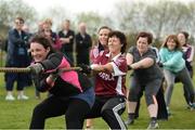 8 May 2016; Deirdre Fitzgerald leads her team during the women's tug of war competition at the Piarsaigh Na Dromoda Lá na gClubanna celebrations. Lá Na gClubanna - Piarsaigh Na Dromoda. Páirc an Phiarsaigh, Inse na Toinne, Dromid, Co. Kerry. Picture credit: Diarmuid Greene / SPORTSFILE