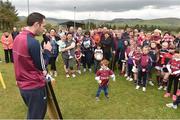 8 May 2016; Former Kerry and Dromid Pearses footballer Declan O'Sullivan speaking after he was presented with a gift from the club during the Piarsaigh Na Dromoda Lá na gClubanna celebrations. Lá Na gClubanna - Piarsaigh Na Dromoda. Páirc an Phiarsaigh, Inse na Toinne, Dromid, Co. Kerry. Picture credit: Diarmuid Greene / SPORTSFILE