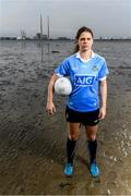 12 May 2016; Dublin stars Ali Twomey, Noelle Healy, David Treacy and Jonny Cooper helped Dublin GAA and sponsors AIG Insurance officially launch the new Dublin jersey today. Available at oneills.com and at sports outlets nationwide for €65, the jersey will be worn for the first time in a game by the Dublin minor hurlers on Saturday against Kilkenny. Pictured at Dollymount is Dublin ladies footballer Noelle Healy. Photo by Stephen McCarthy/Sportsfile