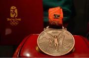 16 May 2016; A detailed view of Paddy Barnes' bronze medal won in the 48kg boxing competition at the 2008 Beijing Olympic Games at the launch of the 'Ireland's Olympians' exhibition in the GAA Museum, Croke Park, Dublin. Picture credit: Piaras Ó Mídheach / SPORTSFILE