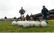 3 April 2016; The Armagh players prepare to start their warm up.  Allianz Football League Division 2 Round 7, Armagh v Derry. Athletic Grounds, Armagh. Photo by Oliver McVeigh/Sportsfile