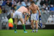 13 June 2010; Joe Sheridan, Meath, exchanges jerseys with Laois captain Padraig McMahon at the end of the game. Leinster GAA Football Senior Championship Quarter-Final, Meath v Laois, Croke Park, Dublin. Picture credit: David Maher / SPORTSFILE