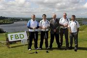 11 June 2010; The Carrickmore GAA club team, from left to right, Ryan Daly, Brendan McCartan, Seamus McCartan and Mickey Bradley with Colm Smith FBD Monaghan, centre. FBD All-Ireland GAA Golf Challenge 2010 - Ulster Final, Concra Wood Golf & Country Club, Castleblayney, Co. Monaghan. Picture credit: Oliver McVeigh / SPORTSFILE