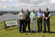 11 June 2010; The Omagh St Enda's GAA Club, Tyrone, from left to right, Eugene Bradley, Hugh Crawford, Chris Kerr, and Eugene McMahon, with Colm Smith FBD Monaghan, second from left. FBD All-Ireland GAA Golf Challenge 2010 - Ulster Final, Concra Wood Golf & Country Club, Castleblayney, Co. Monaghan. Picture credit: Oliver McVeigh / SPORTSFILE