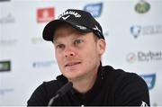 17 May 2016; Danny Willett speaking at a press conference during a practice day prior to the Dubai Duty Free Irish Open Golf Championship at The K Club in Straffan, Co. Kildare. Photo by Matt Browne/Sportsfile