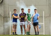 17 May 2016; At the launch of the 2016 Bord Gáis Energy U21 GAA Hurling U21 All Ireland Championship are, from left, Tipperary's Ronan Maher, Wexford's Conor McDonald, Limerick's Cian Lynch and Dublin's Eoghan O'Donnell. Kilmacud Crokes GAA Club, Glenabyn, Stillorgan, Co. Dublin. Photo by Ramsey Cardy/SPORTSFILE
