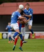 17 May 2016; Jamie McGrath, St Patricks Athletic in action against Damien McNulty, left, and Ethan Boyle of Finn Harps during the SSE Airtricity League Premier Division, St Patrick's Athletic v Finn Harps, Richmond Park, Dublin. Photo by David Fitzgerald/Sportsfile