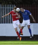 17 May 2016;  Jamie McGrath, St Patricks Athletic, in action against Damien McNulty of Finn Harps during the SSE Airtricity League Premier Division, St Patrick's Athletic v Finn Harps, Richmond Park, Dublin. Photo by David Fitzgerald/Sportsfile
