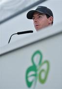 18 May 2016; Rory McIlroy during a press conference ahead of the Dubai Duty Free Irish Open Golf Championship Pro-Am at The K Club in Straffan, Co. Kildare. Photo by Brendan Moran/Sportsfile