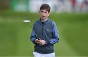 18 May 2016; Thirteen year old Tom McKibbin, from Antrim, who was invited to play in the Pro Am at the Dubai Duty Free Irish Open by golfer Rory McIlroy, on the 11th green during the Dubai Duty Free Irish Open Golf Championship Pro-Am at The K Club in Straffan, Co. Kildare. Photo by Brendan Moran/Sportsfile