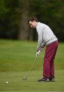 18 May 2016; Snooker player Ken Doherty putts on the 18th green during the Dubai Duty Free Irish Open Golf Championship Pro-Am at The K Club in Straffan, Co. Kildare. Photo by Diarmuid Greene/Sportsfile