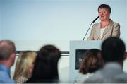 18 May 2016; Niamh O'Donoghue, Chairperson Women's FAI and Member of FAI's National Council & International Committee, speaking at the Continental Tyres Women’s National League Awards. The Marker Hotel, Grand Canal Square, Docklands, Dublin. Photo by Seb Daly/Sportsfile