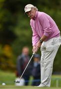 18 May 2016; Irish businessman and financier and Glasgow Celtic FC shareholder Dermot Desmond watches his putt on the 4th green during the Dubai Duty Free Irish Open Golf Championship Pro-Am at The K Club in Straffan, Co. Kildare. Photo by Brendan Moran/Sportsfile