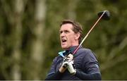 18 May 2016; Former champion jockey AP McCoy watches his drive on the 2nd tee box during the Dubai Duty Free Irish Open Golf Championship Pro-Am at The K Club in Straffan, Co. Kildare. Photo by Brendan Moran/Sportsfile