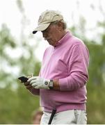 18 May 2016; Irish businessman and financier and Glasgow Celtic FC shareholder Dermot Desmond on the 9th tee box during the Dubai Duty Free Irish Open Golf Championship Pro-Am at The K Club in Straffan, Co. Kildare. Photo by Diarmuid Greene/Sportsfile