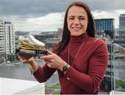 18 May 2016; Aine O'Gorman, UCD Waves FC, with her Golden Boot award at the Continental Tyres Women’s National League Awards. The Marker Hotel, Grand Canal Square, Docklands, Dublin. Photo by Seb Daly/Sportsfile