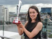 18 May 2016; Roma McLaughlin, Peamount United, with her Young Player of the Year award at the Continental Tyres Women’s National League Awards. The Marker Hotel, Grand Canal Square, Docklands, Dublin. Photo by Seb Daly/Sportsfile
