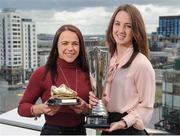 18 May 2016; Golden Boot winner Aine O'Gorman, UCD Waves, left, and Player of the Year Karen Duggan, UCD Waves FC, at the Continental Tyres Women’s National League Awards. The Marker Hotel, Grand Canal Square, Docklands, Dublin. Photo by Seb Daly/Sportsfile
