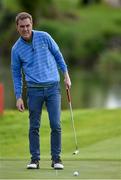 18 May 2016; Actor James Nesbitt lines up a putt on the 8th green during the Dubai Duty Free Irish Open Golf Championship Pro-Am at The K Club in Straffan, Co. Kildare. Photo by Brendan Moran/Sportsfile