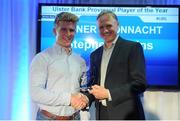 18 May 2016; Stephen Kerins, Sligo, Co. Sligo, is presented his Ulster Bank Connacht Provincial Player of the Year award by Ireland head coach Joe Schmidt, who was on hand to present the awards which recognise the commitment and dedication shown by players across all Ulster Bank League divisions. Ulster Bank League Awards. Aviva Stadium, Lansdowne Road, Dublin. Photo by Seb Daly/Sportsfile