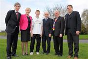 17 June 2010; The Football Association of Ireland have teamed up with Marian Finucane's charity Friends in Ireland. Friends in Ireland works in the Eastern Cape and KwaZulu Natal provinces of South Africa assisting communities care and support Orphans and Vulnerable Children through Community-Development structures. Pictured at the annoucement is Republic of Ireland manager Giovanni Trapattoni and FAI Chief Executive John Delaney with Marian Finucane, Gareth McGrath, Colaiste Choilm, Swords, John Clarke, Friends in Ireland, and Marco Tardelli. FAI Headquarters, Abbotstown, Dublin. Photo by Sportsfile