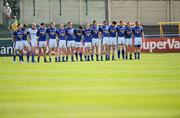 23 May 2010; The Longford team stand for the National Anthem. Leinster GAA Football Senior Championship Preliminary Round, Louth v Longford, O'Moore Park, Portlaoise, Co. Laois. Picture credit: Brian Lawless / SPORTSFILE