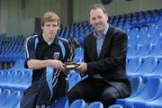 17 June 2010; UCD's David McMillen is presented with the Airtricity / SWAI Player of the Month Award for May by Kevin Greenhorn, Managing Director of Airtricity. The Bowl, University College Dublin, Belfield, Dublin. Picture credit: Matt Browne / SPORTSFILE