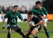 18 June 2010; Ireland's Marcus Horan and Donncha O’Callaghan in action against New Zealand Maori's Aaron Smith. Summer Tour 2010, New Zealand Maori v Ireland, International Stadium, Rotorua, New Zealand. Picture credit: David Rowland / SPORTSFILE