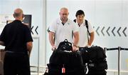 19 June 2010; Ireland's John Hayes, left, and Tony Buckley on their arrival in Brisbane Airport ahead of their game against Australia on Saturday 26 June. Brisbane Airport, Brisbane, Australia. Picture credit: Tony Phillips / SPORTSFILE
