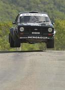 19 June 2010; Manus Kelly and Donall Barrett in their Ford Escort on stage 11 Knockalla at the Topaz Donegal International Rally. Picture credit: Philip Fitzpatrick / SPORTSFILE