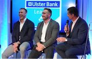 18 May 2016; Stephen Ferris, left, Ulster Bank Ambassador, Jack Conan, centre, Leinster, and Alan Quinlan, right, Ulster Bank Ambassador, pictured at the fourth annual Ulster Bank League Awards in the Aviva Stadium, during a panel discussion. Ireland Head Coach, Joe Schmidt, was on hand to present the awards which recognise the commitment and dedication shown by players across all Ulster Bank League divisions. Ulster Bank League Awards. Aviva Stadium, Lansdowne Road, Dublin. Photo by Seb Daly/Sportsfile