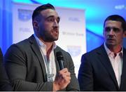 18 May 2016; Jack Conan, Leinster, pictured at the fourth annual Ulster Bank League Awards in the Aviva Stadium, during a panel discussion. Ireland Head Coach, Joe Schmidt, was on hand to present the awards which recognise the commitment and dedication shown by players across all Ulster Bank League divisions. Ulster Bank League Awards. Aviva Stadium, Lansdowne Road, Dublin. Photo by Seb Daly/Sportsfile