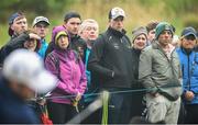19 May 2016; Spectators including Tipperary hurler Padraic Maher look on as Shane Lowry plays onto the 17th green during day one of the Dubai Duty Free Irish Open Golf Championship at The K Club in Straffan, Co. Kildare. Photo by Diarmuid Greene/Sportsfile